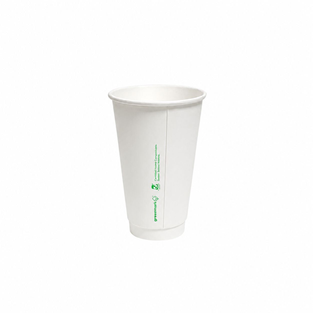 12oz white aqueous coated double wall paper cup with 90mm rim for hot drinks