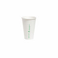 16oz white aqueous coated single wall paper cup with 90mm rim for hot drinks