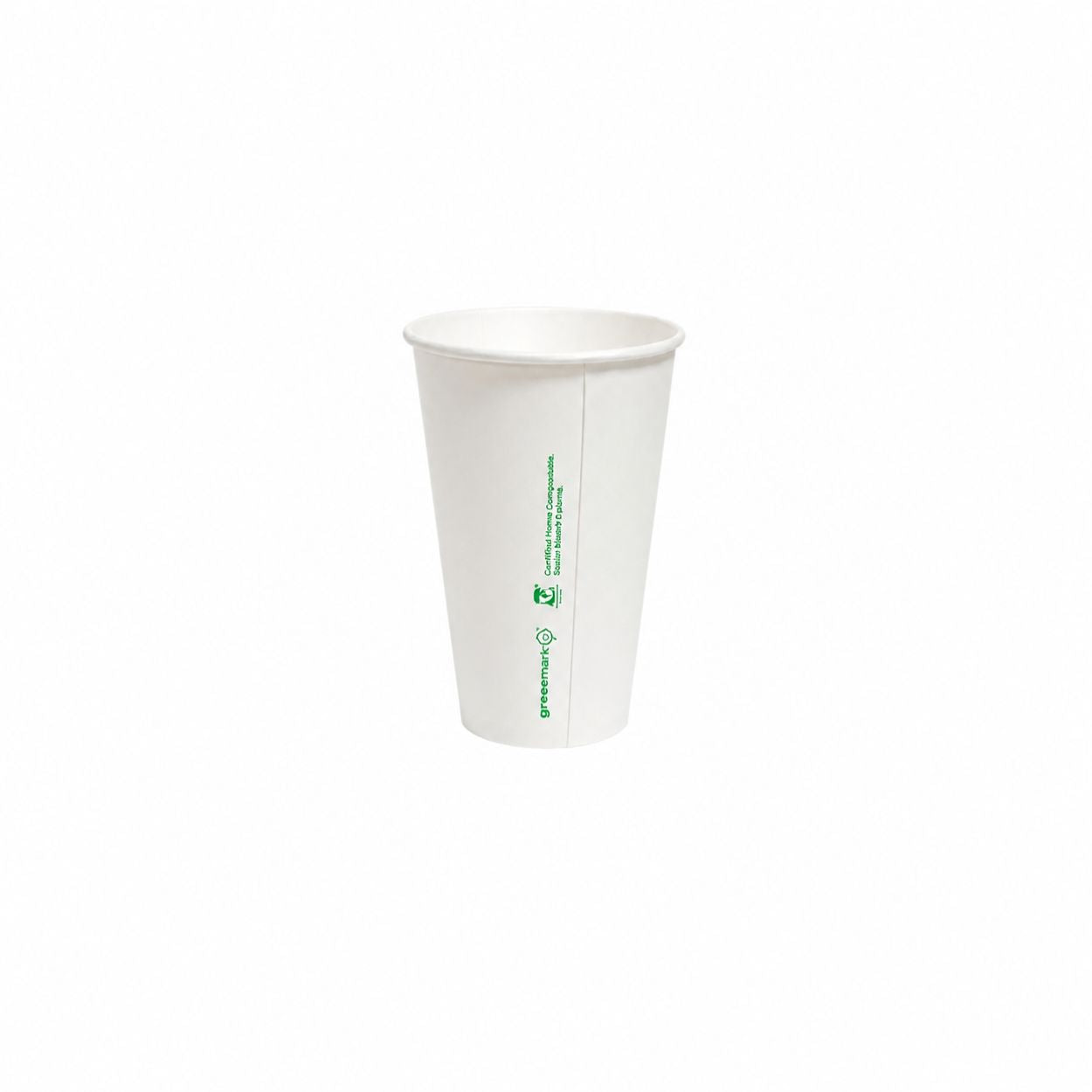 16oz white aqueous coated single wall paper cup with 90mm rim for hot drinks