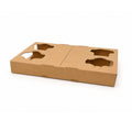 Corrugated kraft 4 cells carry tray for four takeaway cups