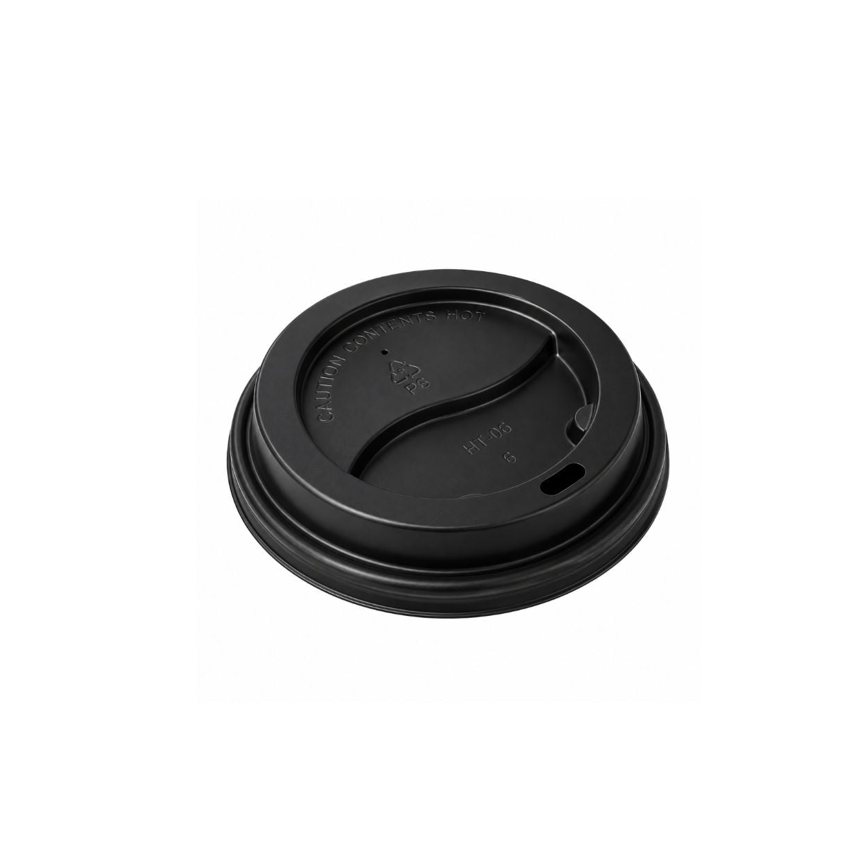 80mm black PS flat lid for 6oz and 8oz coffee cups