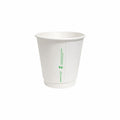 8oz white aqueous coated double wall paper cup with 90mm rim for hot drinks
