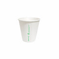 8oz white aqueous coated single wall coffee cup with 90mm top rim