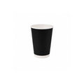 8oz black PE coated double wall coffee cup