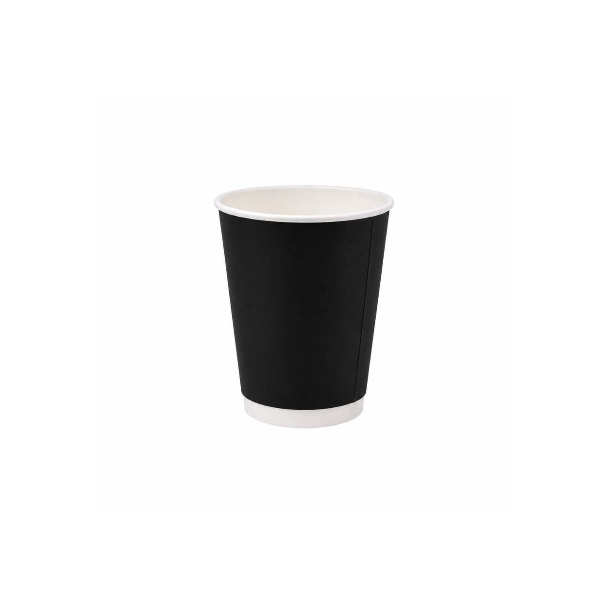 8oz black PE coated double wall coffee cup with 90mm top rim