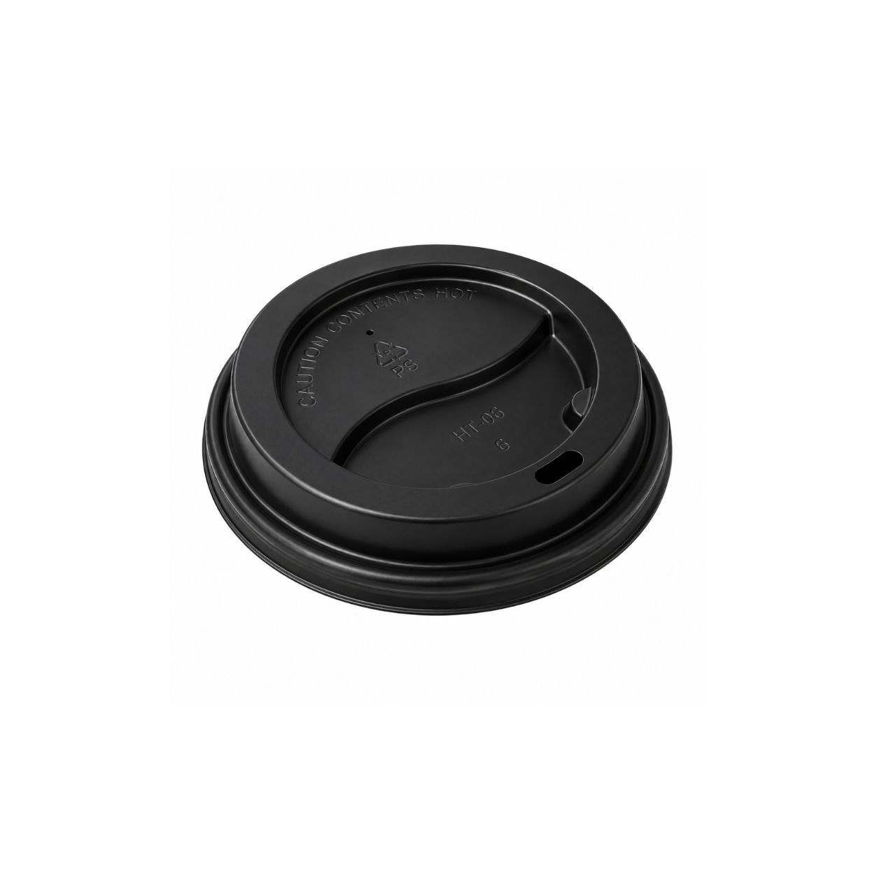 90mm black PS flat lid for 8oz, 10oz and 16oz coffee cups