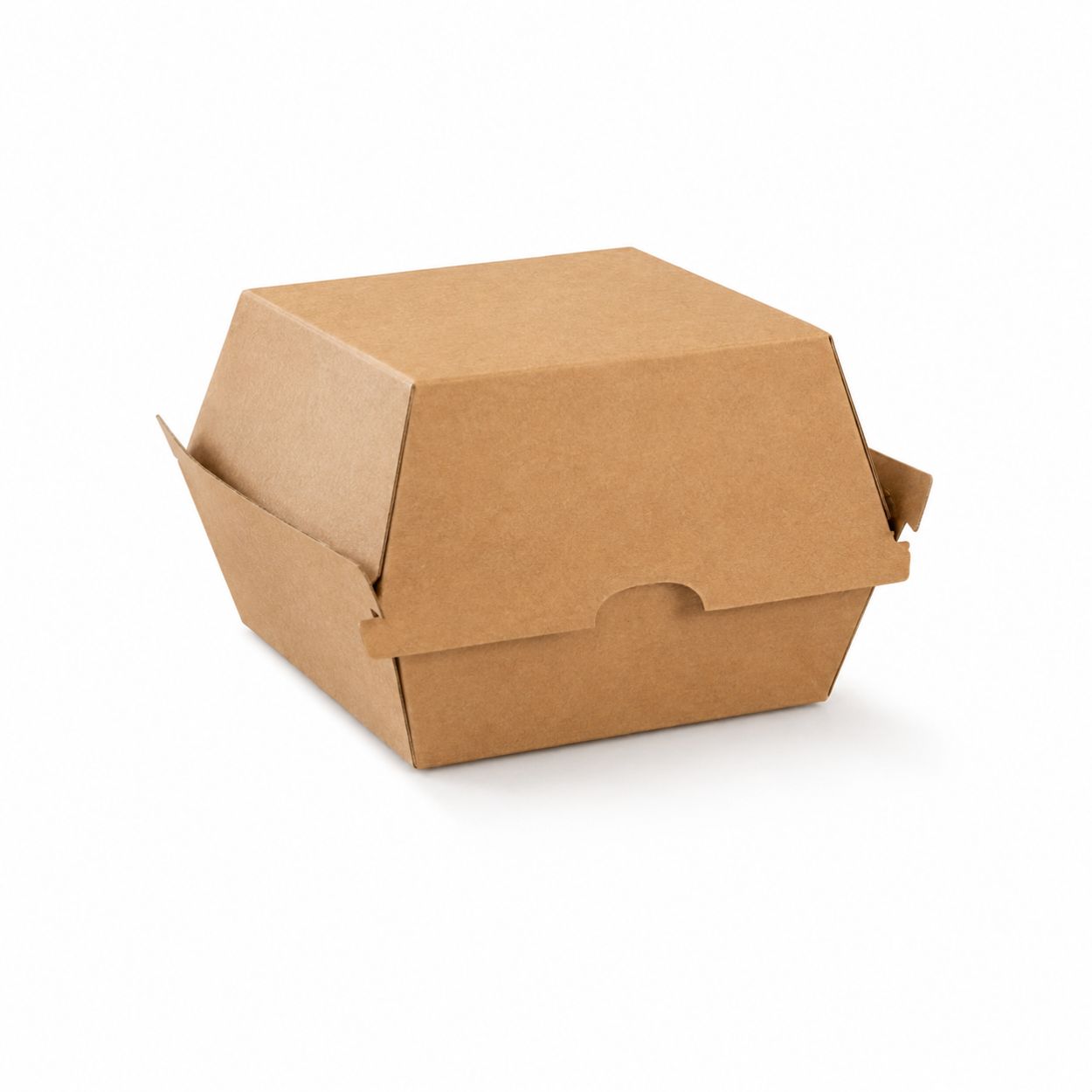  corrugated kraft burger box with secure clamshell design for takeaway food