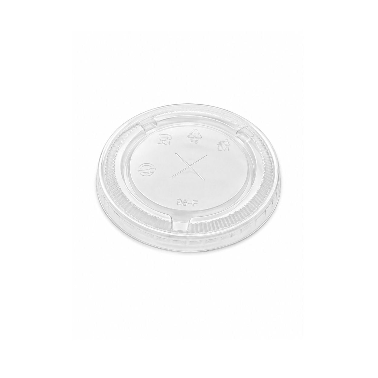 98mm clear PET flat lid with X slot for 14oz, 16oz and 20oz PET cups