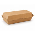 Large corrugated kraft snack box with secure clamshell design for takeaway food